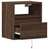 vidaXL TV Wall Cabinet Brown Oak Engineered Wood Compact TV Wall Cabinet