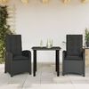 vidaXL 5 Piece Patio Dining Set with Cushions Black Poly Rattan