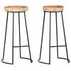 vidaXL Bar Stool Set of 2 Natural, Black