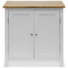 vidaXL Cupboard White Solid Oak Wood Cupboard Rectangular Modern