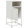 vidaXL Bedside Cabinet White Steel Compact Bedside Cabinet Rectangular