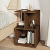vidaXL Nightstand Brown oak Engineered wood Small Nightstand Square