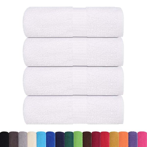 vidaXL Guest Towel Set of 4 White 100% Cotton 11.8 x 19.7 in