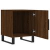 vidaXL Bedside Cabinet Brown Oak Engineered Wood, Iron Standard