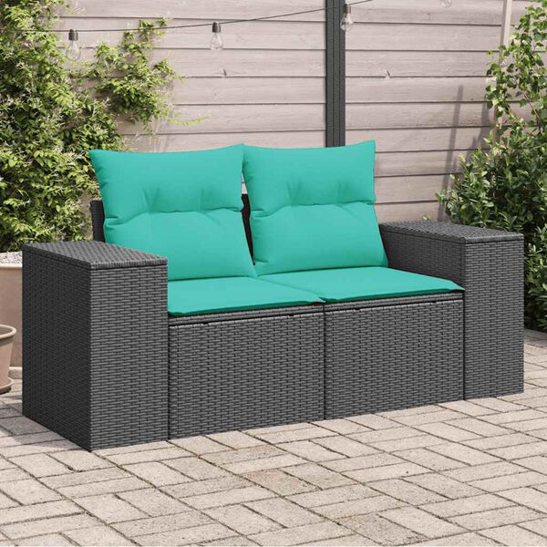 vidaXL Garden Sofa Black