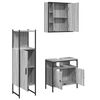 vidaXL Bathroom Cabinet Set Grey Sonoma