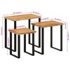 vidaXL Nesting Table Natural wood and black