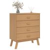 vidaXL Drawer Cabinet Brown Solid pine wood Medium Drawer Cabinet