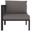 vidaXL Corner Sofa Anthracite Poly rattan, aluminum, polyester Durable