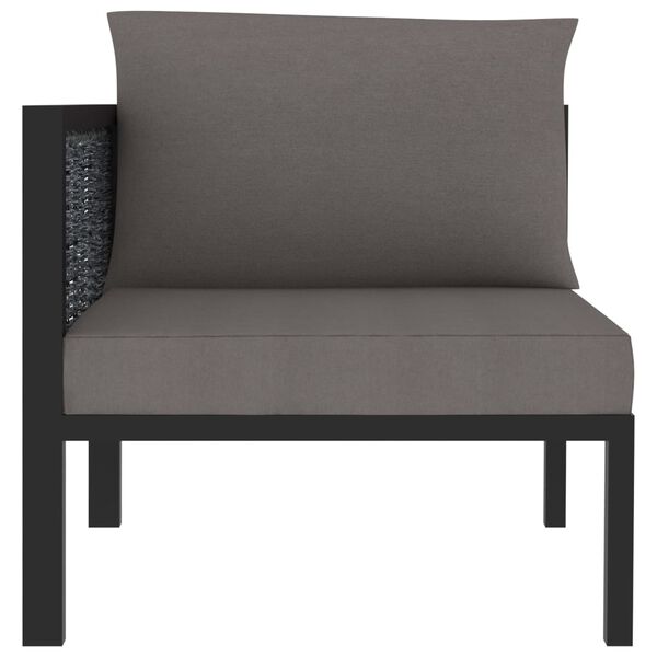vidaXL Corner Sofa Anthracite Poly rattan, aluminum, polyester Durable