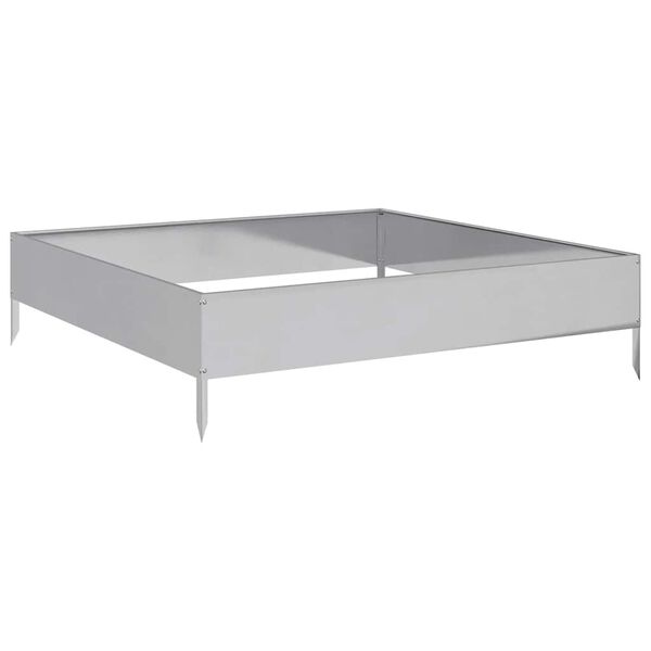 vidaXL Garden Raised Bed Galvanized Steel 39.4x39.4x10.2 in Durable