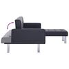 vidaXL L-shaped Sofa Bed Black Faux Leather