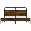 vidaXL Bed Frame Smoked Oak Steel, Engineered Wood Full Durable