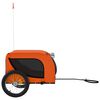 vidaXL Pet Bike Trailer Orange and Black Oxford Fabric, Iron, PVC