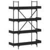 vidaXL Bookcase Black Engineered wood, Metal Bookcase Rectangular