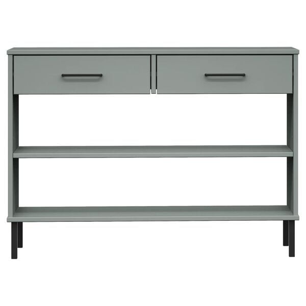 vidaXL Console Cabinet Grey Solid pine wood, Metal Medium Cabinet