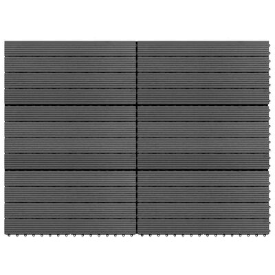 vidaXL WPC Tiles 23.6"x11.8" 6 pcs 10.8ft² Gray