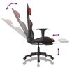 vidaXL Gaming Chair Black and Wine Red Faux leather, Metal, Plywood Medium