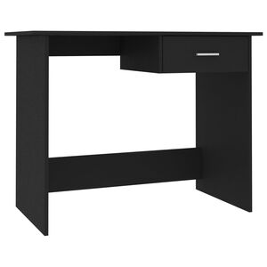 vidaXL Desk Black Engineered wood Compact Desk Rectangular Modern