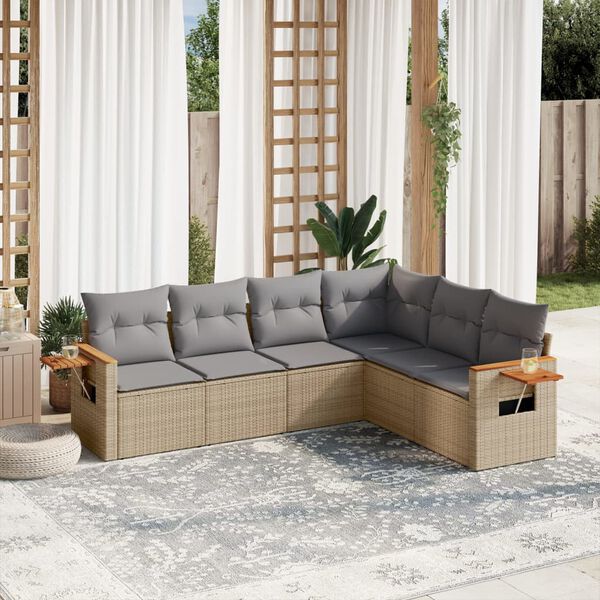 vidaXL Garden Sofa Set Beige and light grey