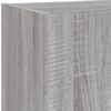 vidaXL TV Wall Unit Grey sonoma Engineered wood, glass Large