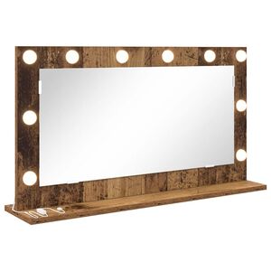 vidaXL Vanity Mirror with Mirror Old Wood 31.50 x 17.72 x 7.09 in
