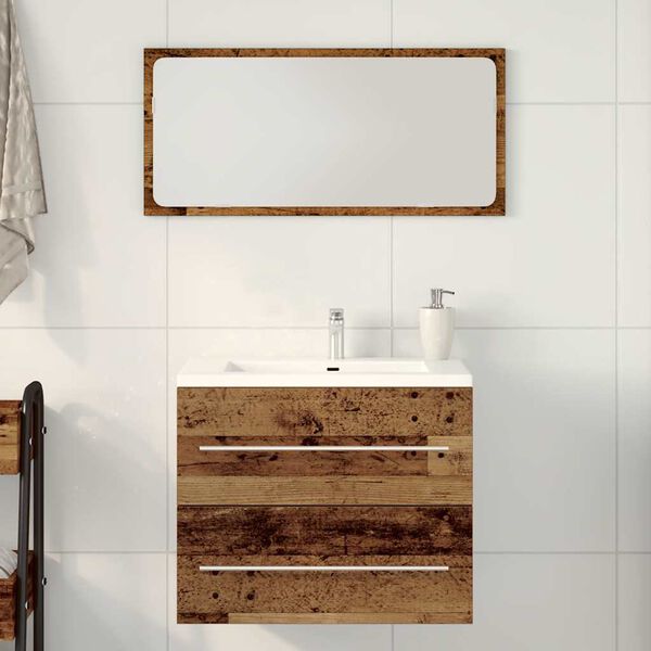 vidaXL Bathroom Sink Cabinet Old wood Engineered wood Medium