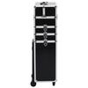 vidaXL Make-up Trolley Aluminum Black with Crocodile Pattern