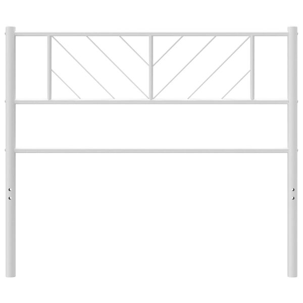 vidaXL Headboard White Powder-Coated Steel Twin Classic/Traditional