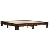 vidaXL Bed Frame Smoked Oak Engineered Wood, Metal, Plywood 79.9x79.9 in