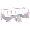 vidaXL 8 Piece Patio Sofa Set with Cushions Gray Poly Rattan