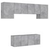 vidaXL TV Wall Unit Concrete grey Engineered wood Large