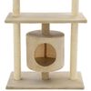 vidaXL Cat Tree Beige Engineered wood, sisal rope, plush fabric Medium