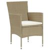 vidaXL Dining Set Beige PE Rattan Medium Light Weight Dining Set