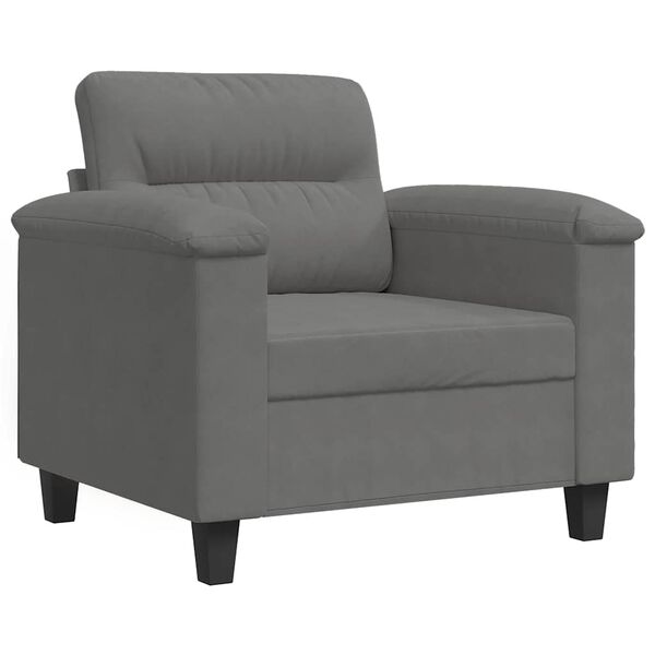 vidaXL Sofa Chair Dark Grey Microfiber Fabric Single Durable