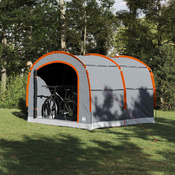 vidaXL Tent with Roof with Air Vent Gray and orange Polyester