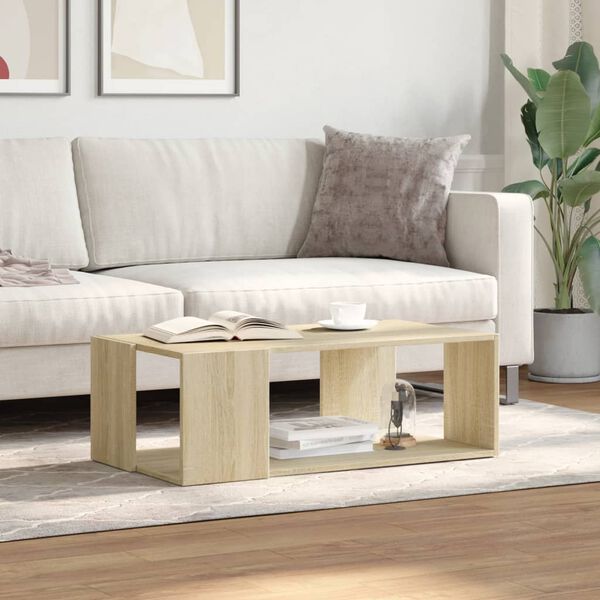 vidaXL Coffee Table Sonoma Oak Engineered Wood Low Coffee Table
