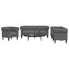 vidaXL Sofa Set Dark Grey Fabric (100% polyester), plywood, solid wood