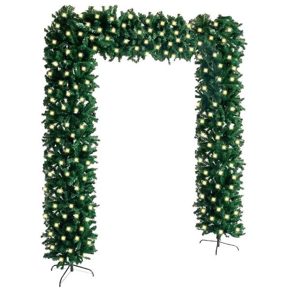 vidaXL Christmas Tree Arch Green PVC, Steel Large Arch Other