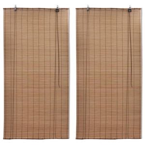 vidaXL Bamboo Roller Blinds 2 pcs 59.1" x 86.8" Brown