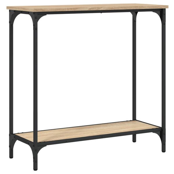 vidaXL Console Table Sonoma Oak Engineered Wood and Metal Medium
