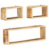 vidaXL Wall Cube Shelf Brown Solid mango wood Set of 3 Wall Cube Shelf