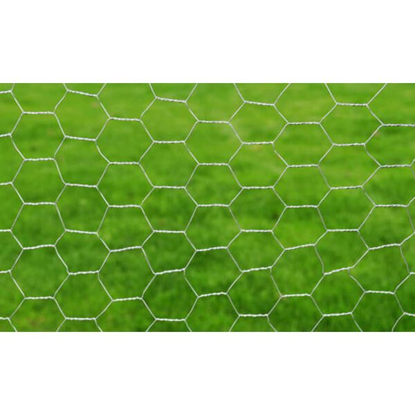 vidaXL Chicken Wire Fence Galvanized Steel 82'x3.3' Silver