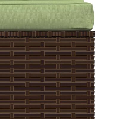 vidaXL 4 Piece Patio Lounge Set with Cushions Brown Poly Rattan