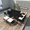 vidaXL Outdoor Dining Set Black Powder-coated steel frame 8-seater