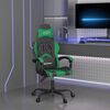 vidaXL Gaming Chair Black and Green Faux Leather