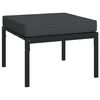 vidaXL Garden Lounge Set Black, Gray Powder-coated steel, Polyester fabric