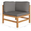 vidaXL Garden Lounge Set Natural wood, Grey