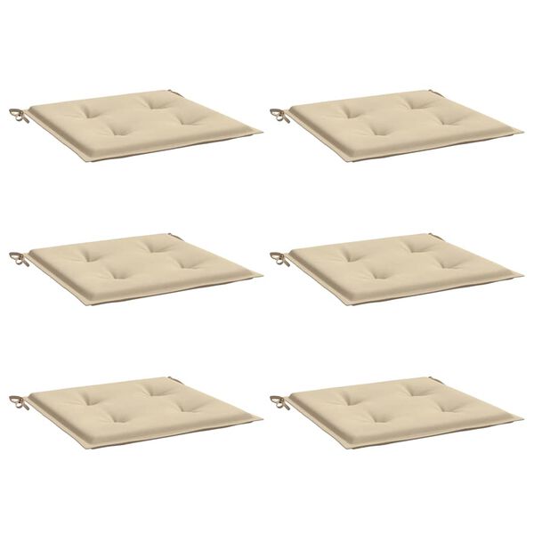 vidaXL Chair Cushion Set of 6 Beige Oxford fabric (100% polyester)
