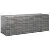 vidaXL Cushion Box Grey PE rattan, powder-coated steel Large Cushion Box